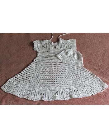 Krikšto suknelė „GLORIA“ su kepurėle dydis 86-98