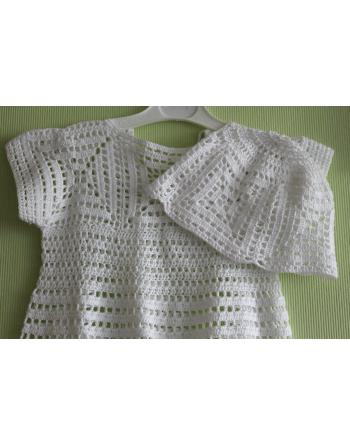 Krikšto suknelė „GLORIA“ su kepurėle dydis 86-98