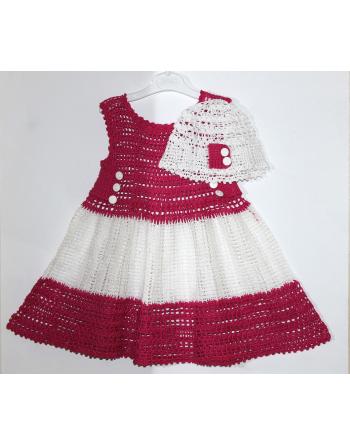 Suknelė "AKVILĖ" su kepuraite dydis 86-98