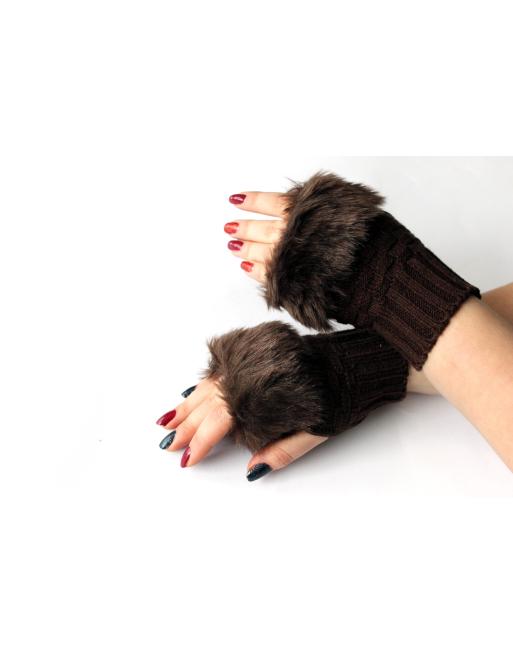 Pirštinės-riešinės "BROWN GLOVES"