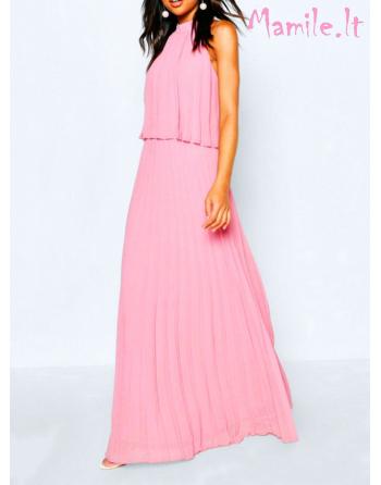 Puošni plisuota rožinė suknelė "RACHEL". Dydis S