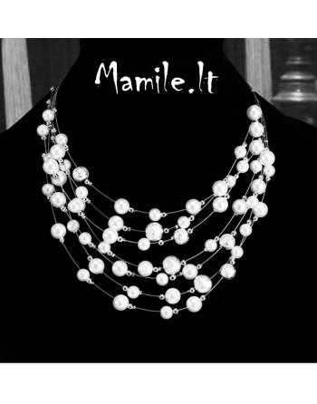 Puošnūs perlų kolje "SILVER PEARLS"