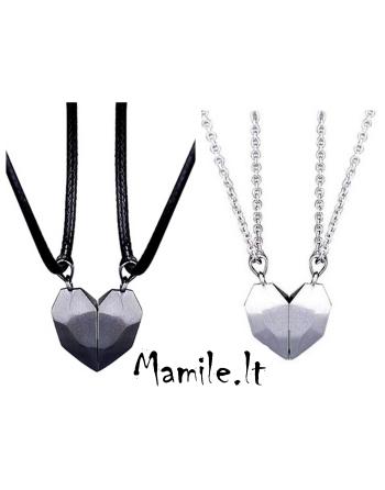 Magnetiniai širdelių formos papuošalai poroms „DVI ŠIRDYS“