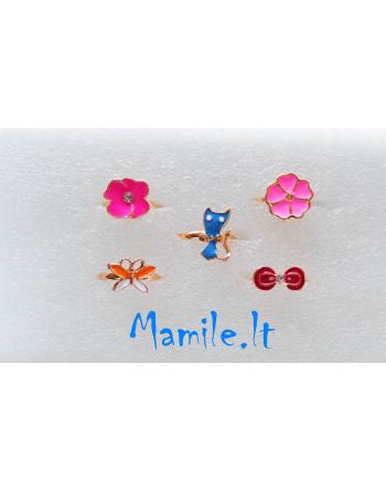 5 žiedų rinkinys mergaitėms "MĖLYNOJO KATINO SAPNAS"