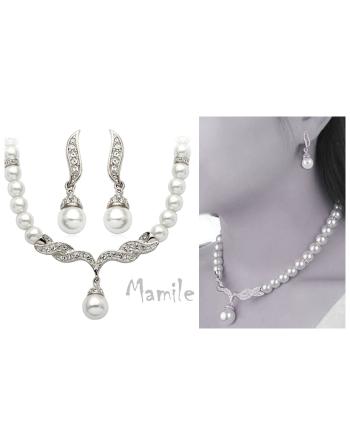 Puošnūs perlų papuošalų rinkiniai "PEARL RIBBON"