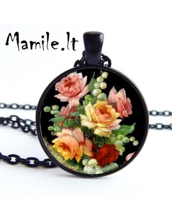 Vintažinio stiliaus pakabukai su grandinėle „ROŽIŲ SKARA“