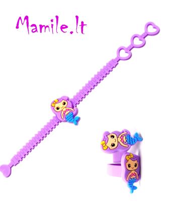 Komplektukai: silikoninė apyrankė ir 2 žiedukai „UNDINĖLĖS“