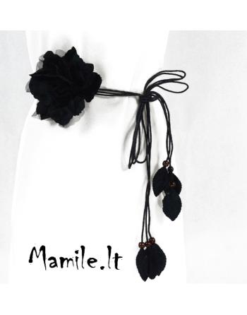 Puošnūs diržai su gėlėmis „JUODA ROŽĖ“