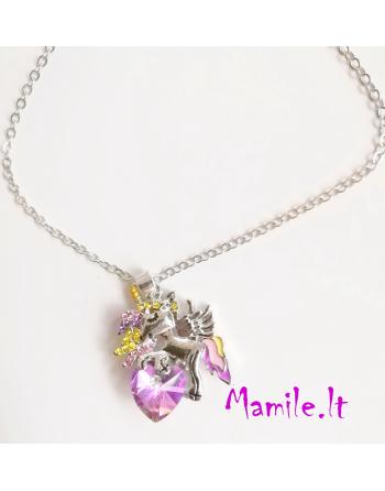 Pakabukas su grandinėle "KRIŠTOLINIS VIENARAGIS"