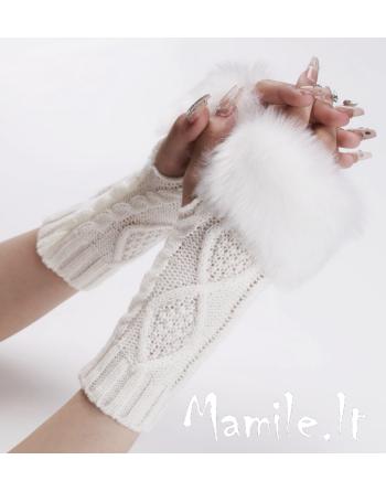 Baltos pirštinės-riešinės "BELIJA"