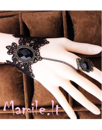 Vintažinio stiliaus nėrinių apyrankės su žiedais  "KARIJAN"
