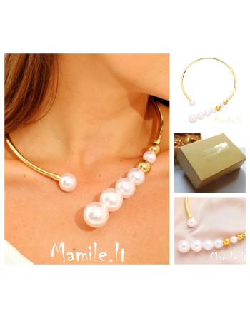 Puošnūs perlų kolje "QUEEN DAY"