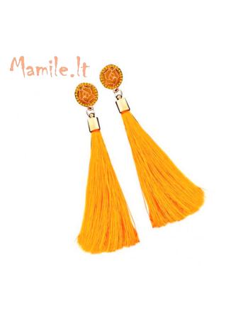 Puošnūs geltoni auskarai su kutais "ORANG MILENIJA"