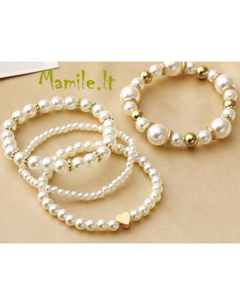 4 vnt. perlų apyrankių rinkiniai "PERLŲ JŪRA“