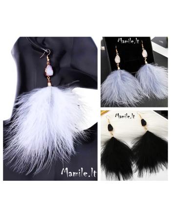 Puošnūs Plunksnų auskarai "PLAZDESYS"