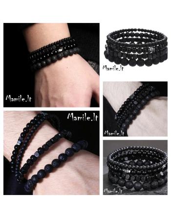 4 vnt. vyriškų apyrankių rinkinys „LAVA“