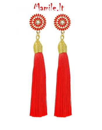 Puošnūs raudoni auskarai su kutais "RED MILENIJA"