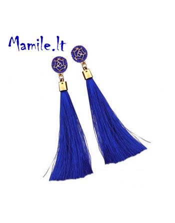 Mėlyni auskarai su kutais. Su DEFEKTUKAIS